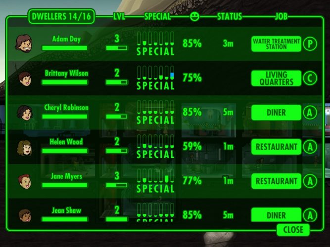 fallout shelter do special stats affect on vault combat?