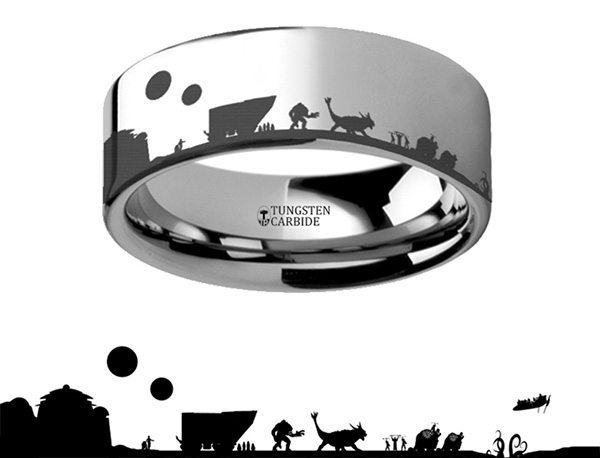 Tatooine Tungsten Carbide Engraved Ring