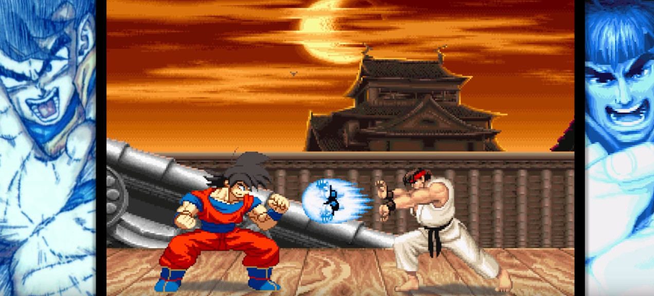 Goku Kicking Everybody's Arse In Street Fighter II