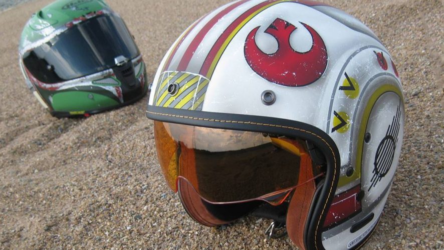 Star Wars Motorcycle Helmets For X-Wing Pilots and Bounty Hunters