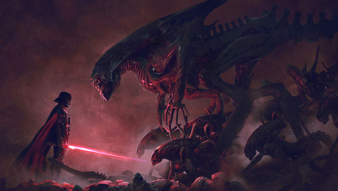 Check Out These Amazing Star Wars v Aliens Illustrations! | Geek Culture