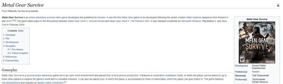 Metal Gear Survive - Wikipedia