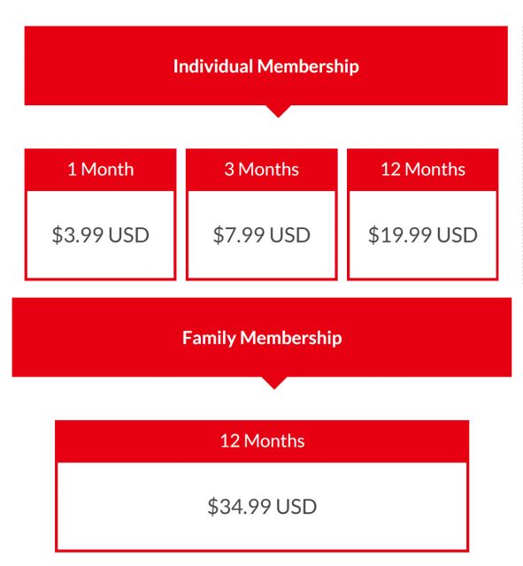 nintendo membership prices