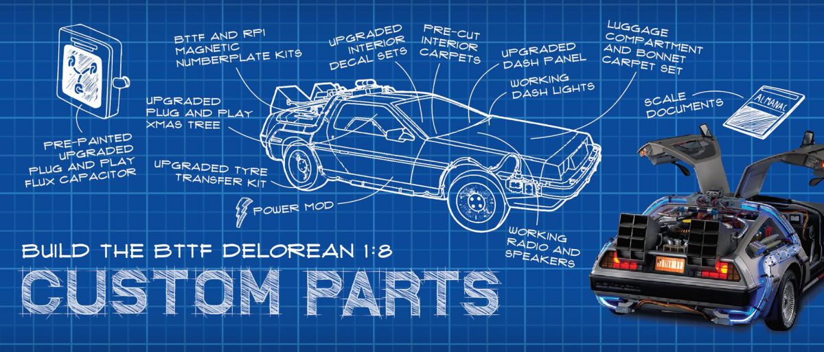 Back to the Future 1/8 scale Documents for Eaglemoss Delorean SET 2 