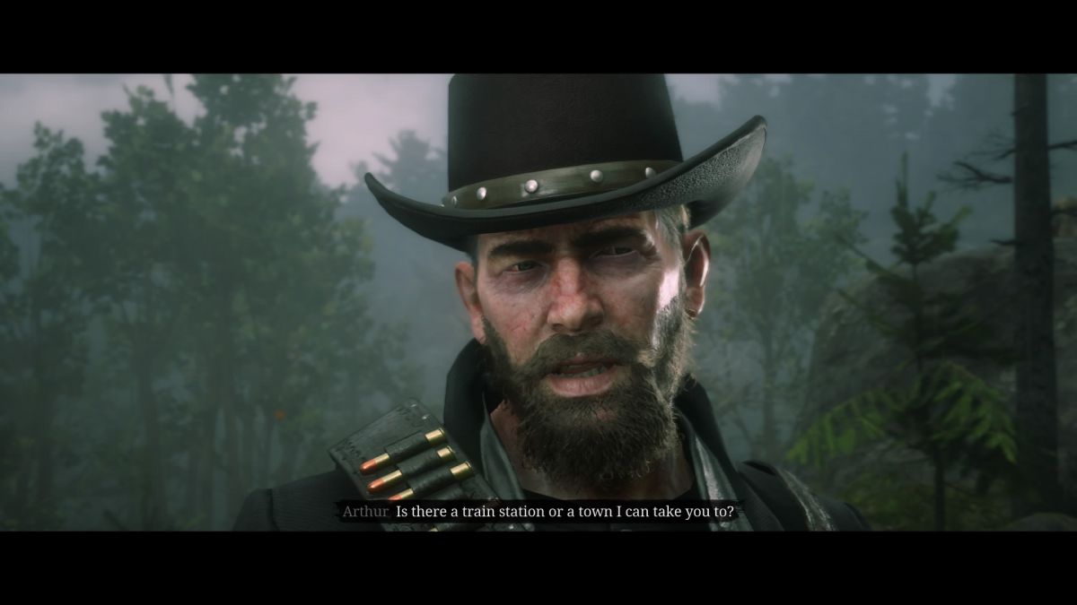 red and black, Arthur Morgan, rdr2, face only, intense, side vie 