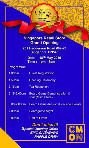 CMON Is Opening Their Own Board Game Store In Singapore On May 18 ...
