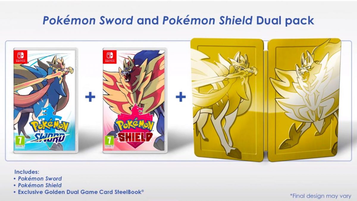 Pokemon sword and shield clearance double pack gold case