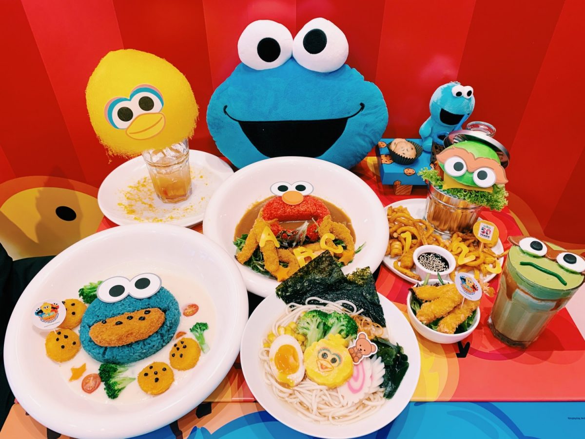 A wide variety of Sesame Street-themed food