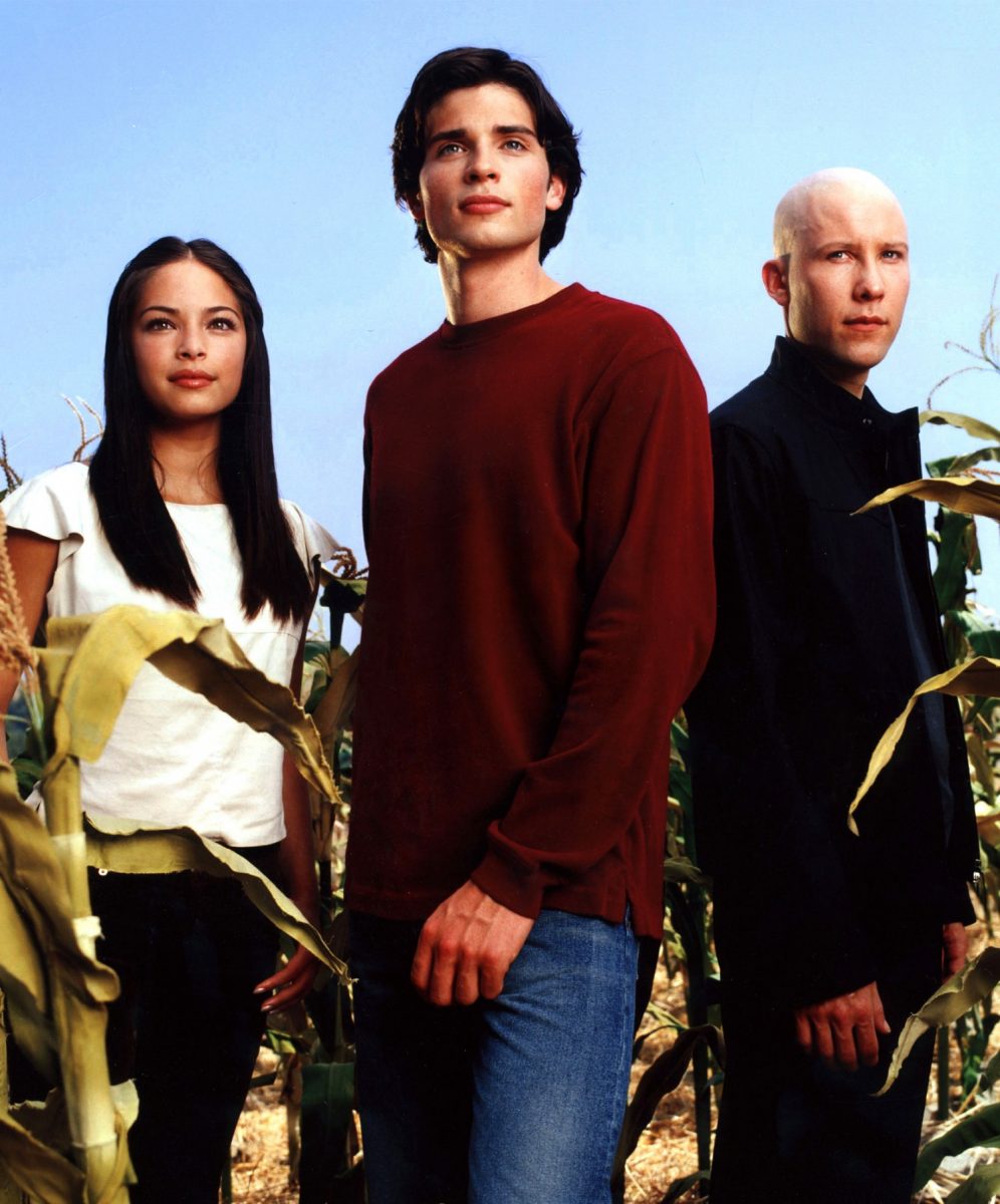 Erica Durance, Tom Welling and Michael Rosenbaum in Smallville