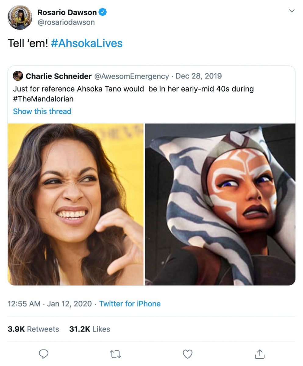 Rosario Dawson Will Reportedly Wield The Force As Ahsoka ...