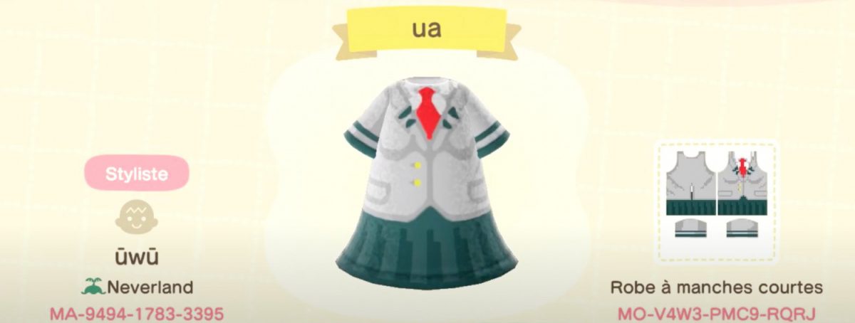 Ua Uniform My Hero Academia Animal Crossing Qr Codes