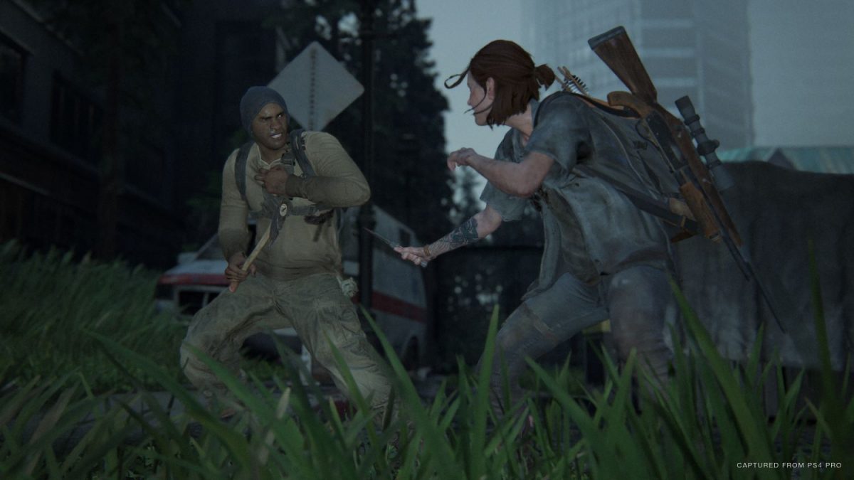 The Last of Us Part II - Ellie against a WLF soldier