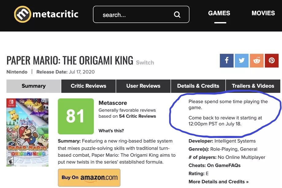 Site Metacritic muda sistema de análises públicas de jogos