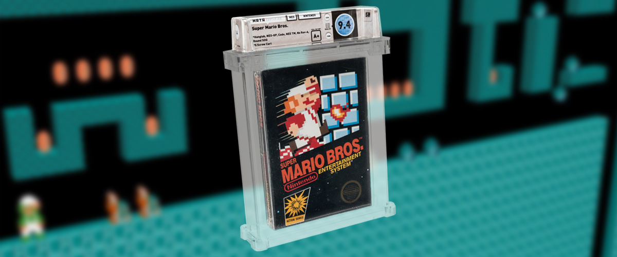 A rare mint copy of Super Mario Bros for the NES breaks records