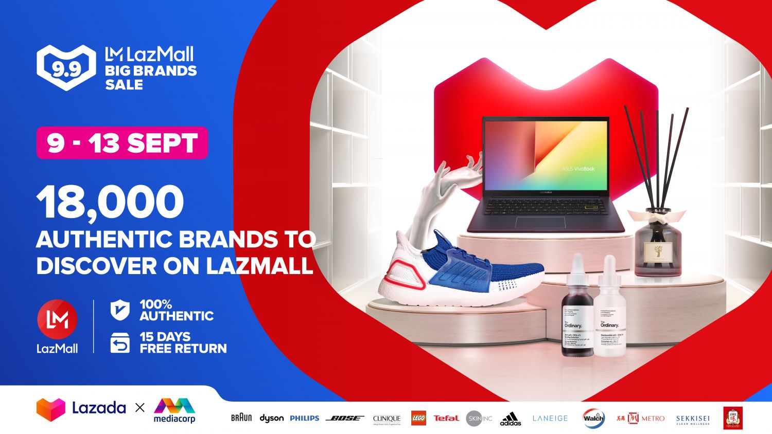 verlegen Verplicht Glimlach Lazada's Collaboration With Mediacorp Continues With The 9.9 LazMall Big  Brands Sale And Online Tech Show This September | Geek Culture
