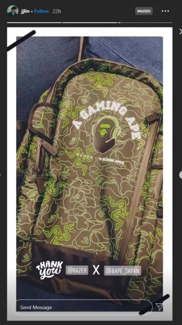 JJ Lin Leaks Upcoming Razer x BAPE Gaming Backpack | Geek Culture