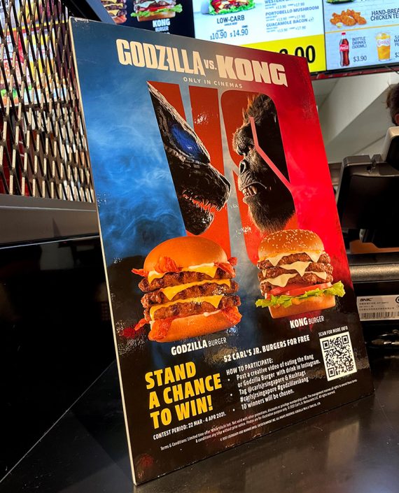 Carl’s Jr. Goes Big With Godzilla vs. Kong Burgers Fit For