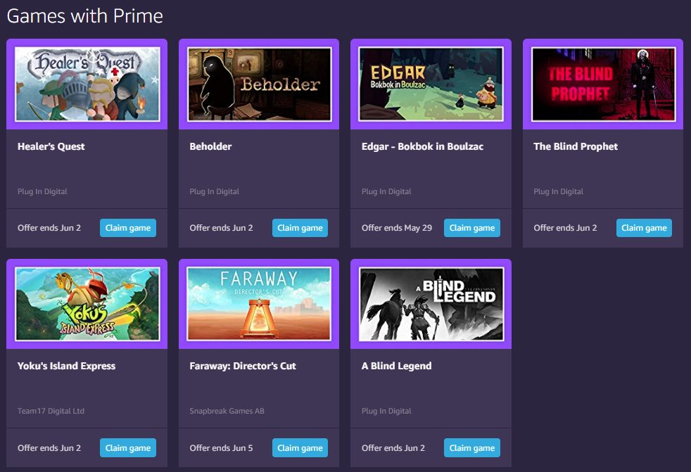 Prime Members Can Claim Eight Free Games in August