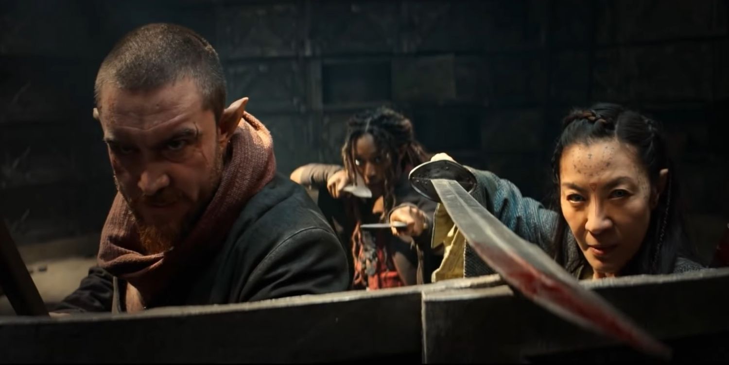 Michelle Yeoh, Laurence O’Fuarain, and Sophia Brown in The Witcher: Blood Origins trailer