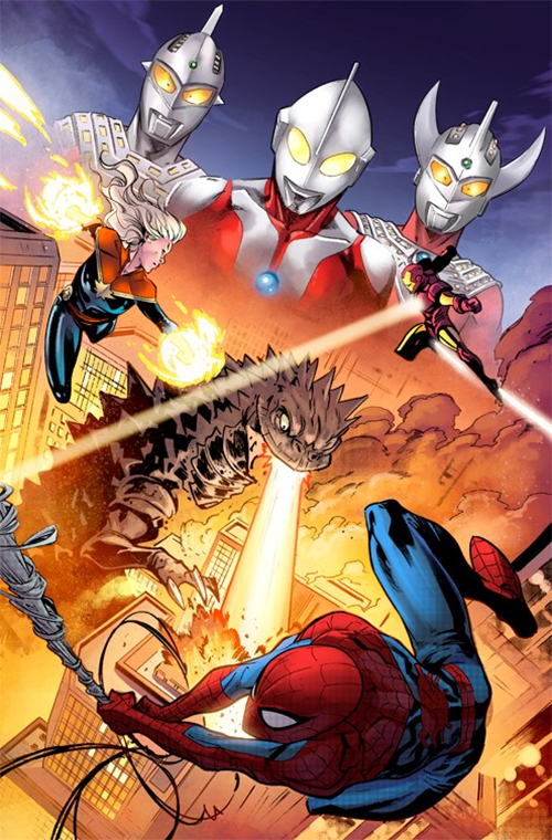 ultraman marvel comic crossover concept art