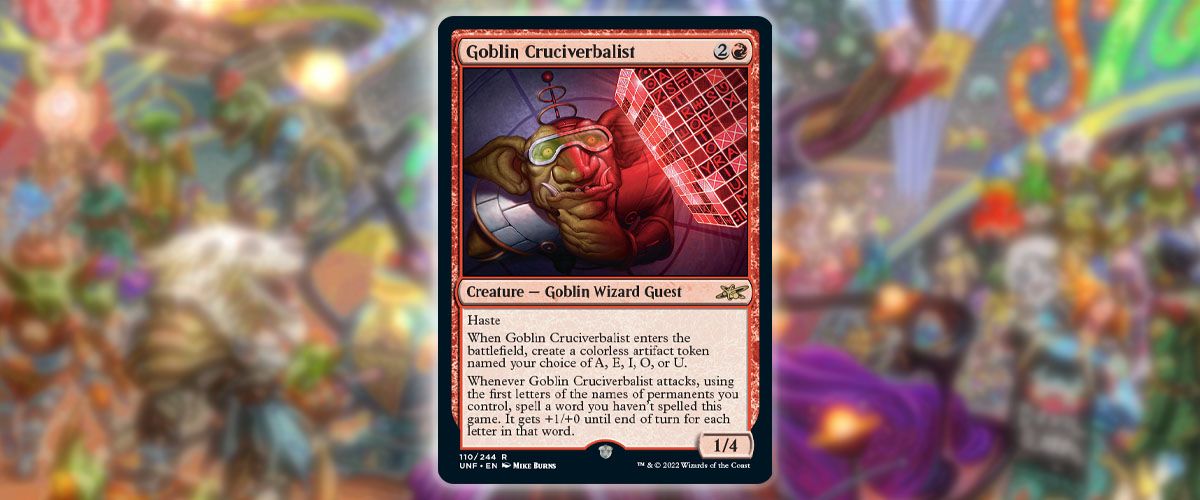 Magic: the Gathering Unfinity Preview Card Goblin Cruciverbalist Wants
