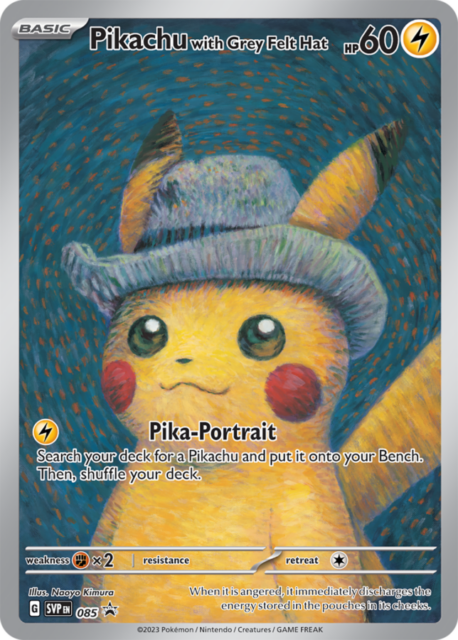 Pikachu with Grey Felt Hat trading card