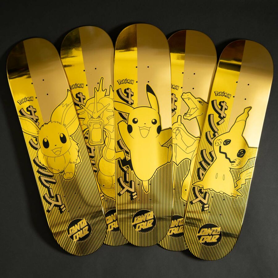 Santa Cruz x Pokemon Eevee Deck Gold Foil (2023) - Sk8 Collector